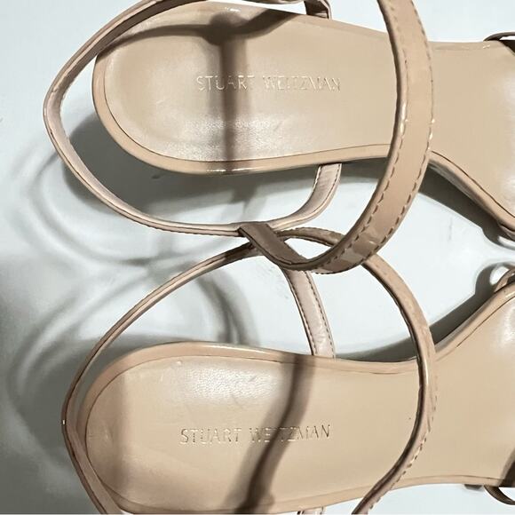 Stuart Weitzman Nude Starla 80 Patent Sandal Size 9 - Picture 12 of 13